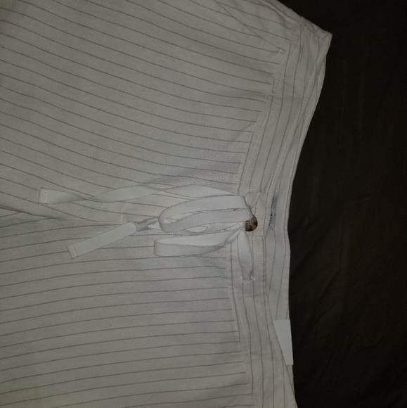 Pinstripe Linen Blend Pants - Picture 3 of 4